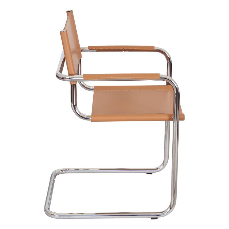 Breuer Chair Company Mart Stam Cantilever Armchair Arm Chair w/ Chrome Frame (Various Bonded Leather Colors)