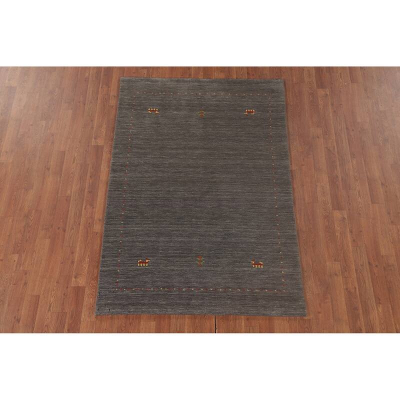 Tribal Gabbeh Accent Rug Handmade Wool Carpet - 3'11"x 5'9"