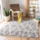 preview thumbnail 1 of 36, SAFAVIEH Berber Fringe Shag Mena Trellis Rug 5'3" x 7'6" - Dark Grey/Cream - Rectangle