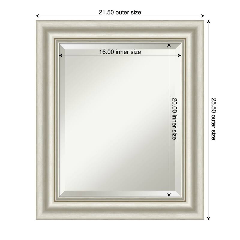 Sophia Beveled Framed Bathroom Vanity Wall Mirror - 22 x 26 in - Sophia Silver