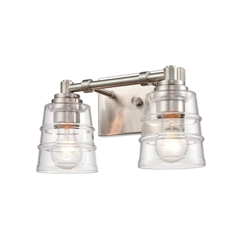 Elk Home Pulsate Satin Nickel With Clear Glass Vanity Light