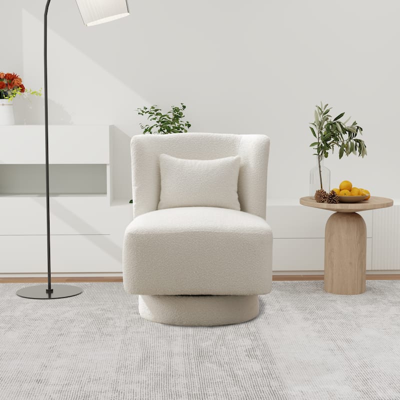 23.6"W Swivel Accent Chair for Living Room - Ivory