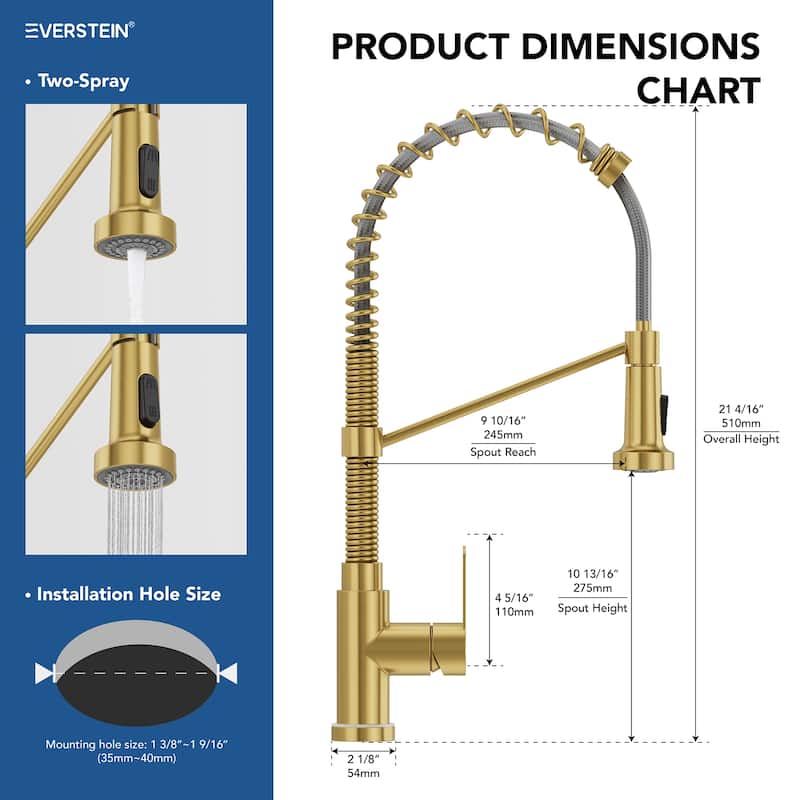 Kitchen Sink Faucet with Pulldown Sprayer Single Handle Spring Pulldown Kitchen Faucet