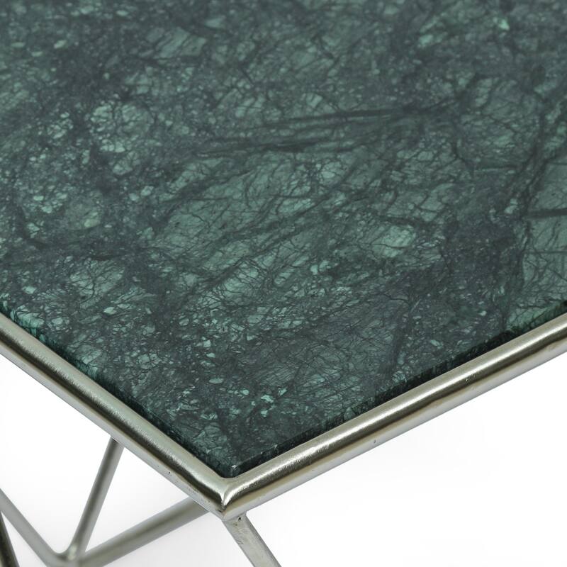 Sardis Modern Glam Handcrafted Marble Top Coffee Table by Christopher Knight Home - 37.00" L x 19.00" W x 18.00" H