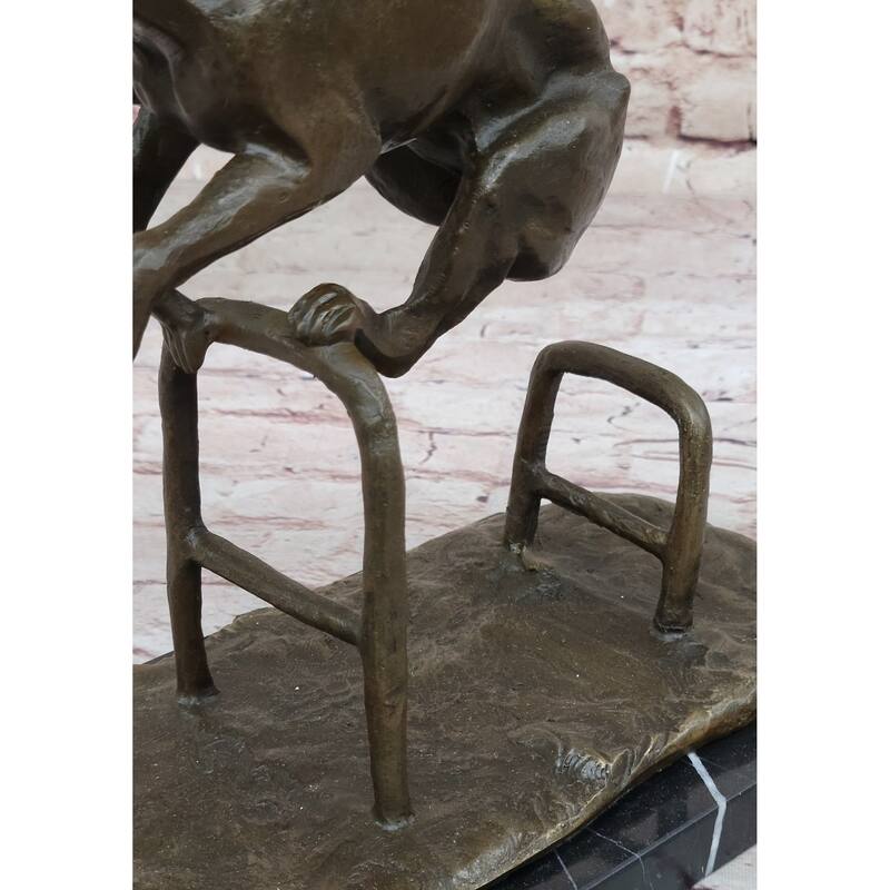Dog Jumping Hurdle Bronze Sculpture Show Competition Trophy Original Art