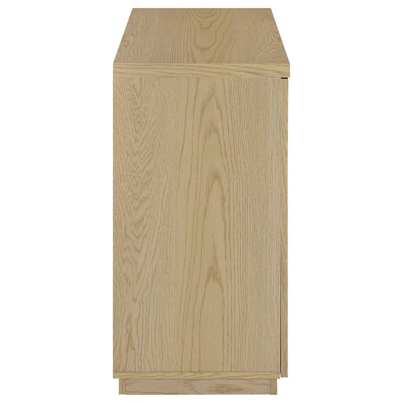 Tilbury 2-Door Glass Front Accent Display Cabinet Light Oak