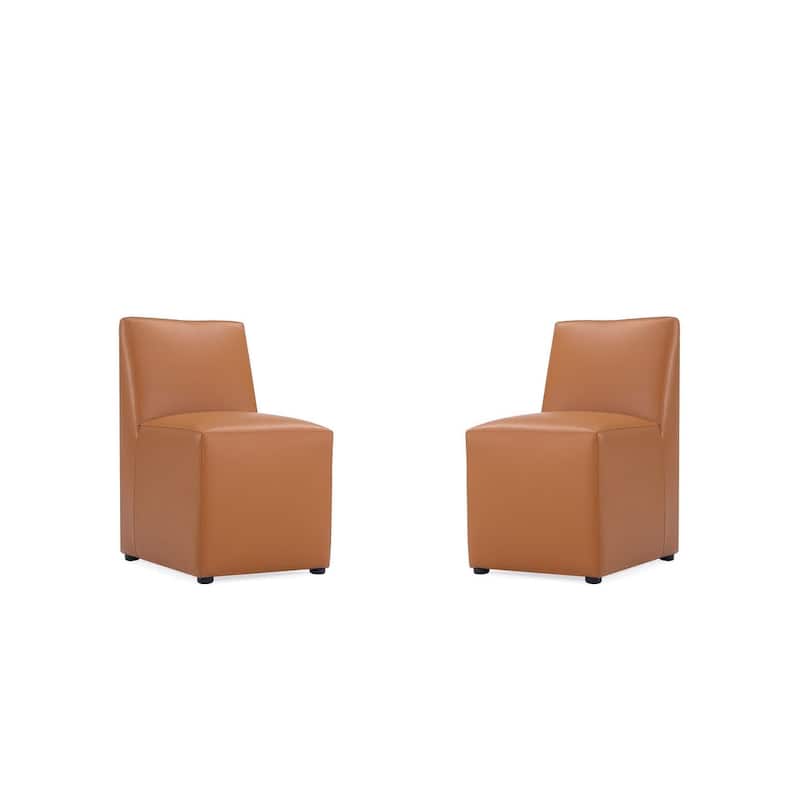 Manhattan Comfort Anna Modern Square Faux Leather Dining Chair