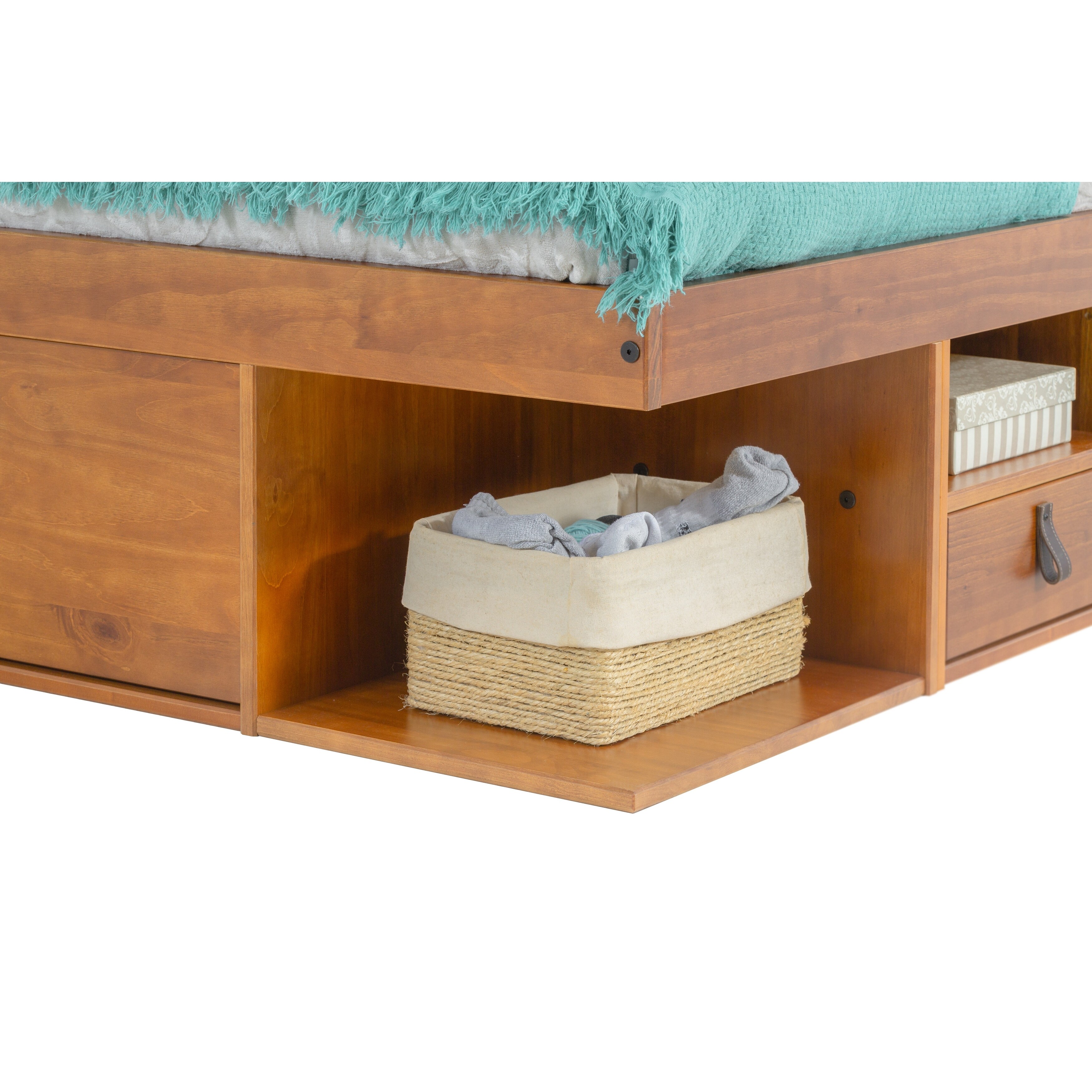 Copper Grove Rivne Storage Platform Bed with Drawers and Shelves