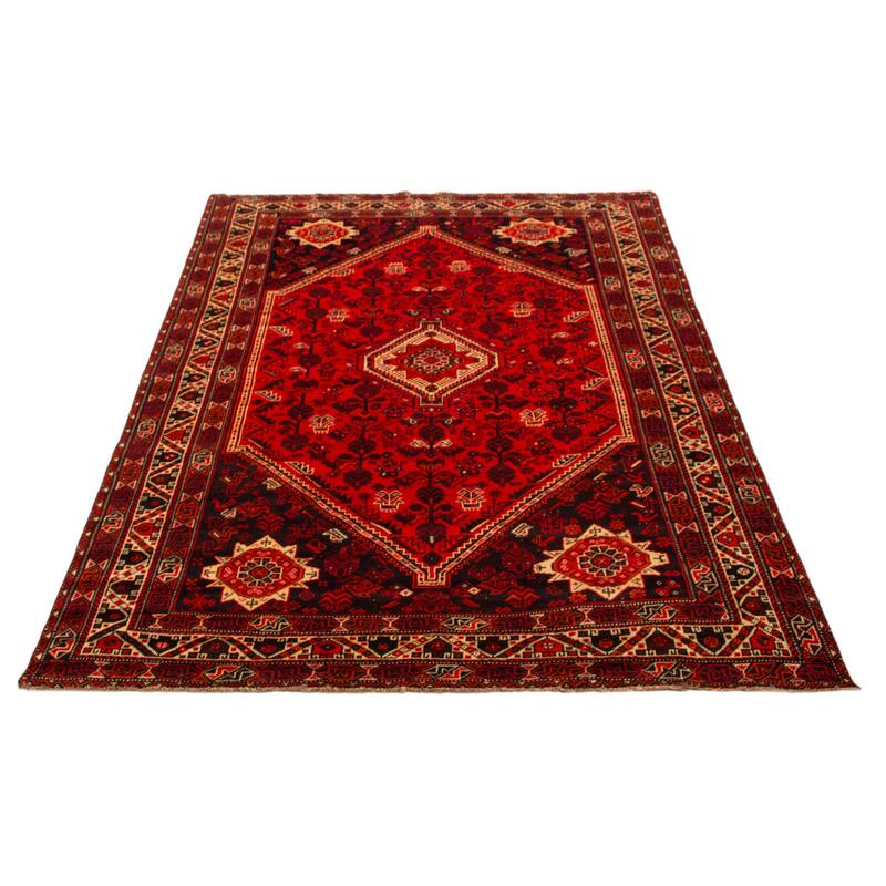 ECARPETGALLERY Hand-knotted Melis Red Wool Rug - 6'8 x 9'9