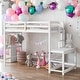 preview thumbnail 1 of 7, Modern Twin Size High Loft Bed with Ladder landing Platform,Ladders,Guardrails and Storage White