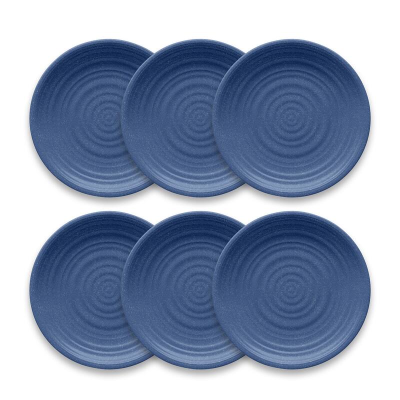 Abode Homewares by TarHong Planta Artisan Dinner Plate, 10.5 x 0.9", Set of 6 - Blue