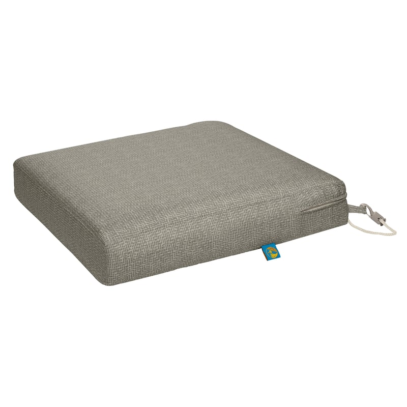 Duck Covers Weekend Water-Resistant Outdoor Dining Seat Cushion - 17"W x 17"D x 3"T - Moon Rock