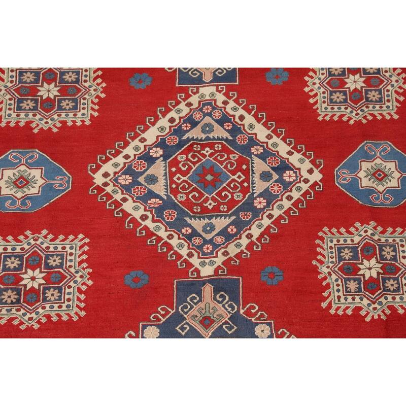 Red Kazak Rug Hand-Knotted Living Room Wool Carpet - 8'3"x 11'0"