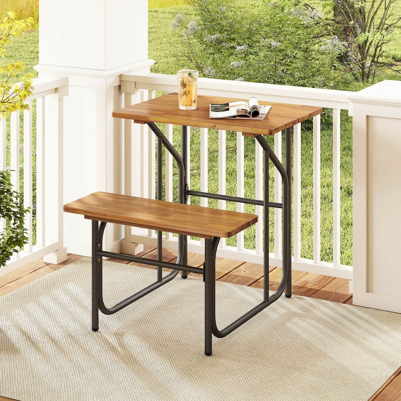 Costway 1/2 PCS Patio Table Bench Set One-Side Picnic Table & Seat - See Details
