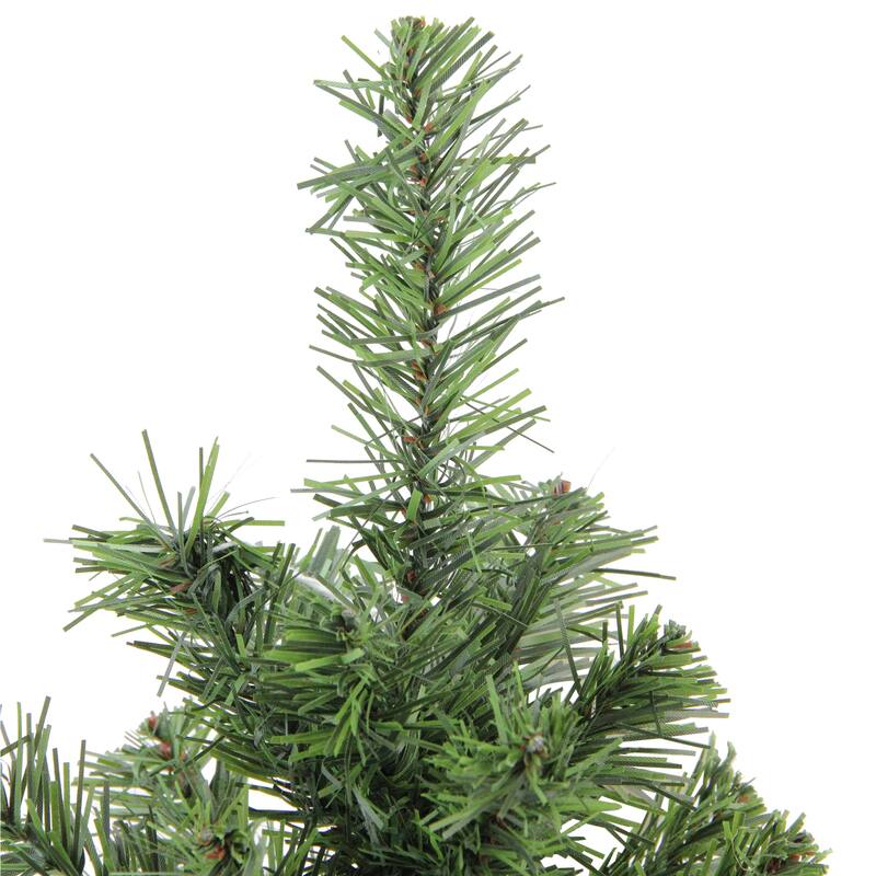 18" Mini Canadian Pine Medium Artificial Christmas Tree Faux Wood Base - 1.5 Foot