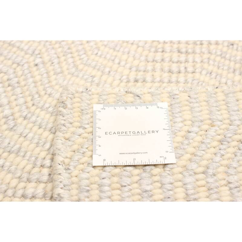 ECARPETGALLERY Braid weave Sienna Khaki Wool Rug - 5'1 x 7'5