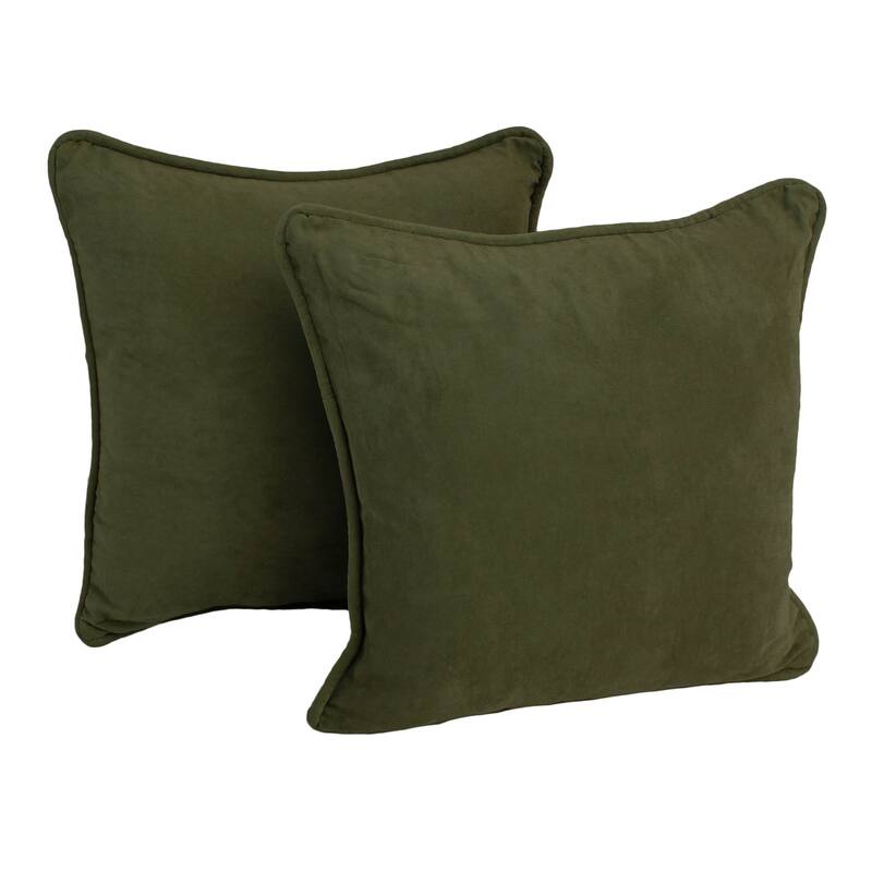 Porch & Den Blaze River 18-inch Microsuede Accent Throw Pillow (Set of 2) - Hunter Green