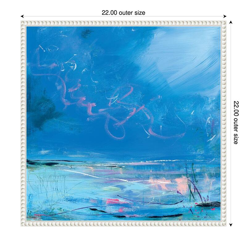 Kinds of Blue by Lesley Birch Framed Canvas Wall Art Print - 22 x 22 in