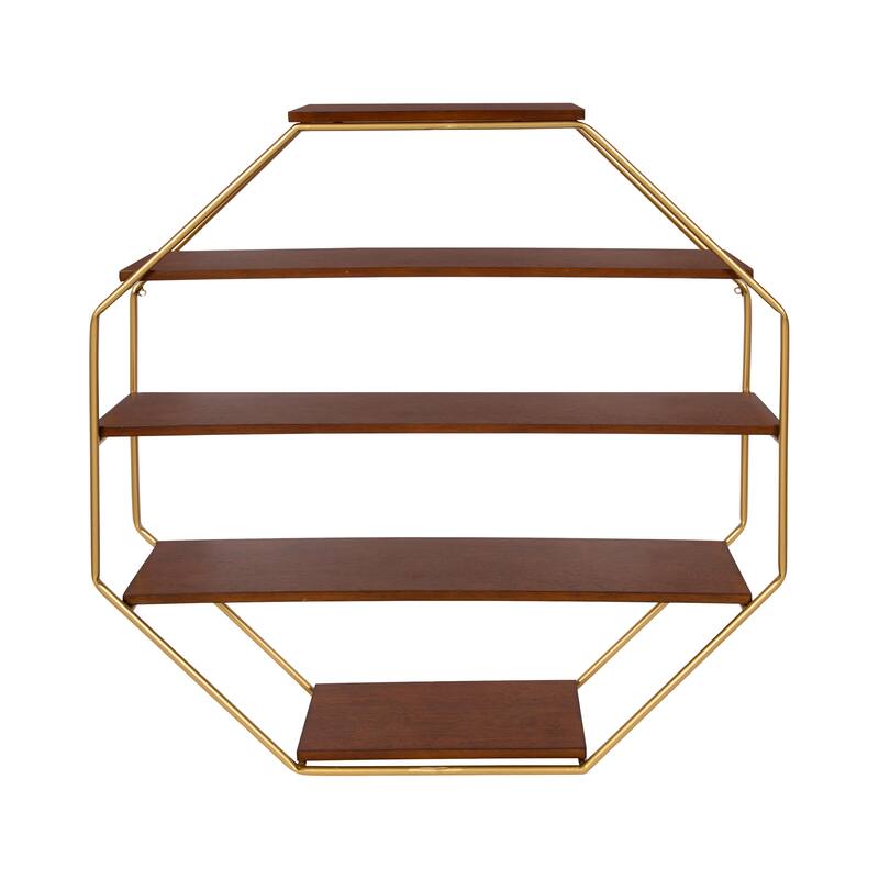 Kate and Laurel Lintz Octagon Floating Wall Shelf