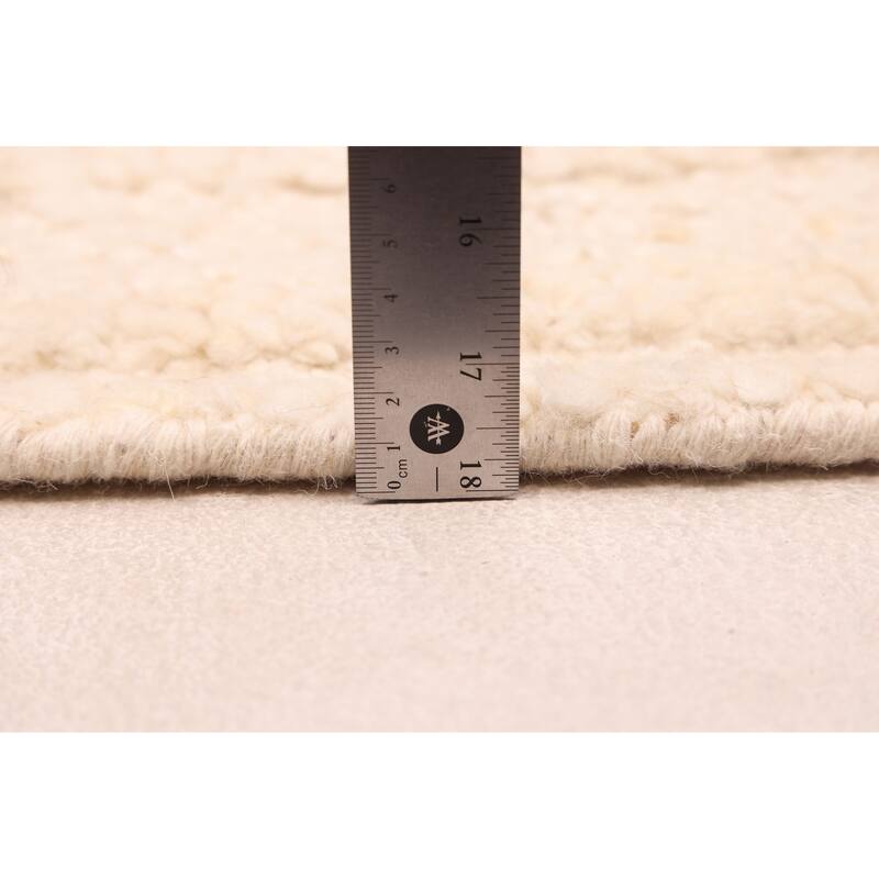 ECARPETGALLERY Hand-knotted Looma Cream Wool Rug - 8'1 x 9'10