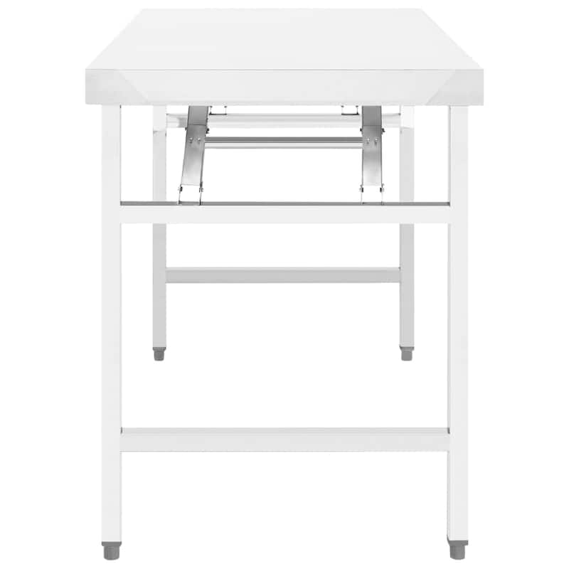 vidaXL Kitchen Work Table Hotel Prep Work Table with underhelf Stainless Steel