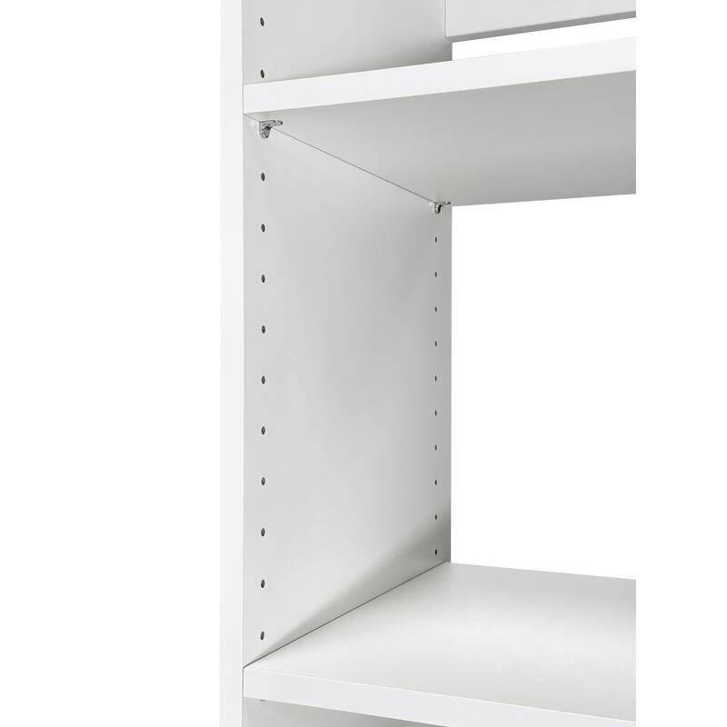 Prosper 32" White Wood Walk-in Closet with Two Rods - 31.4"W x 15.7"D x 83" H