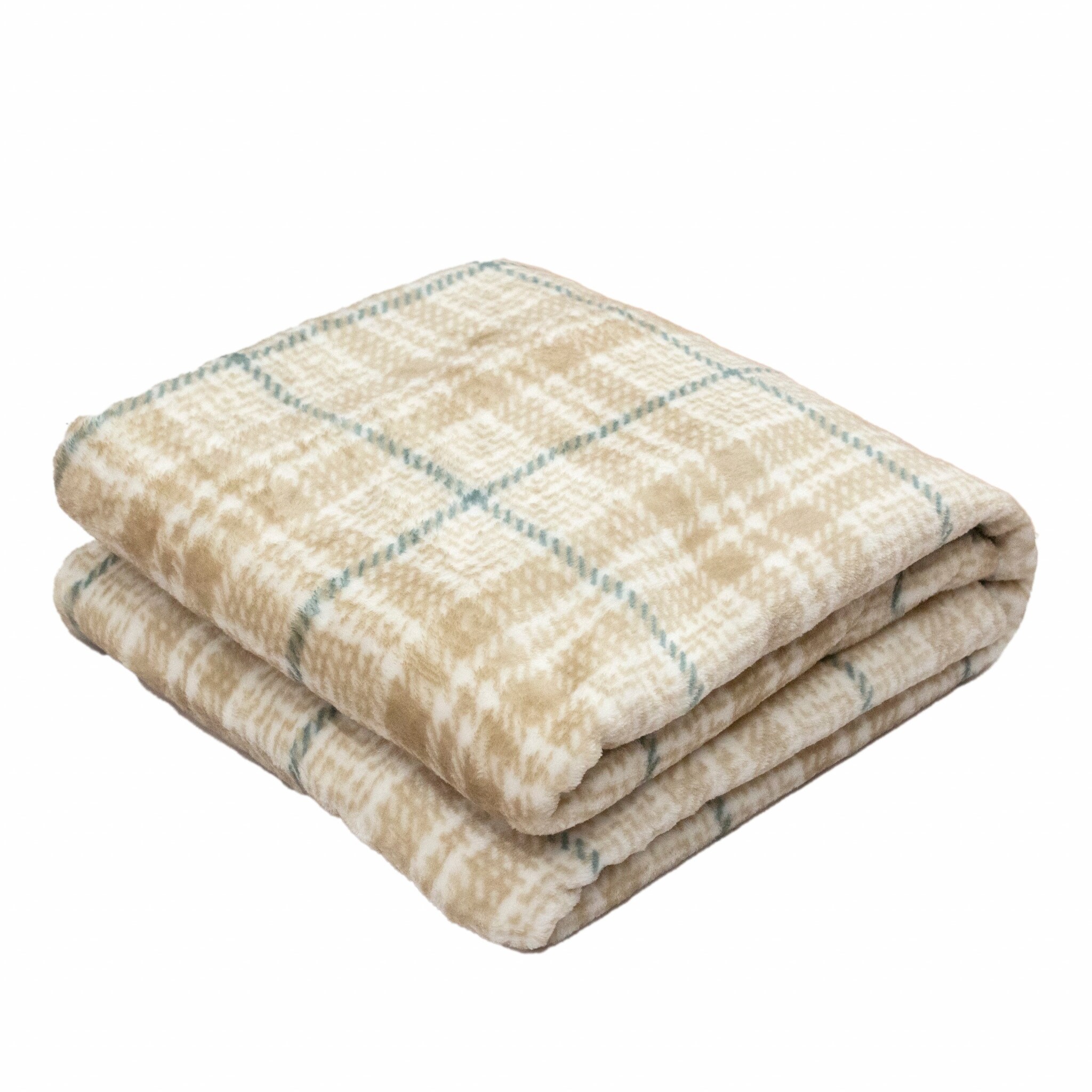 Tan plaid throw clearance blanket