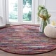 preview thumbnail 8 of 49, SAFAVIEH Handmade Rag Rug Ljubika Casual Stripe Cotton Rug with Fringe 4' Round - Multi - Round