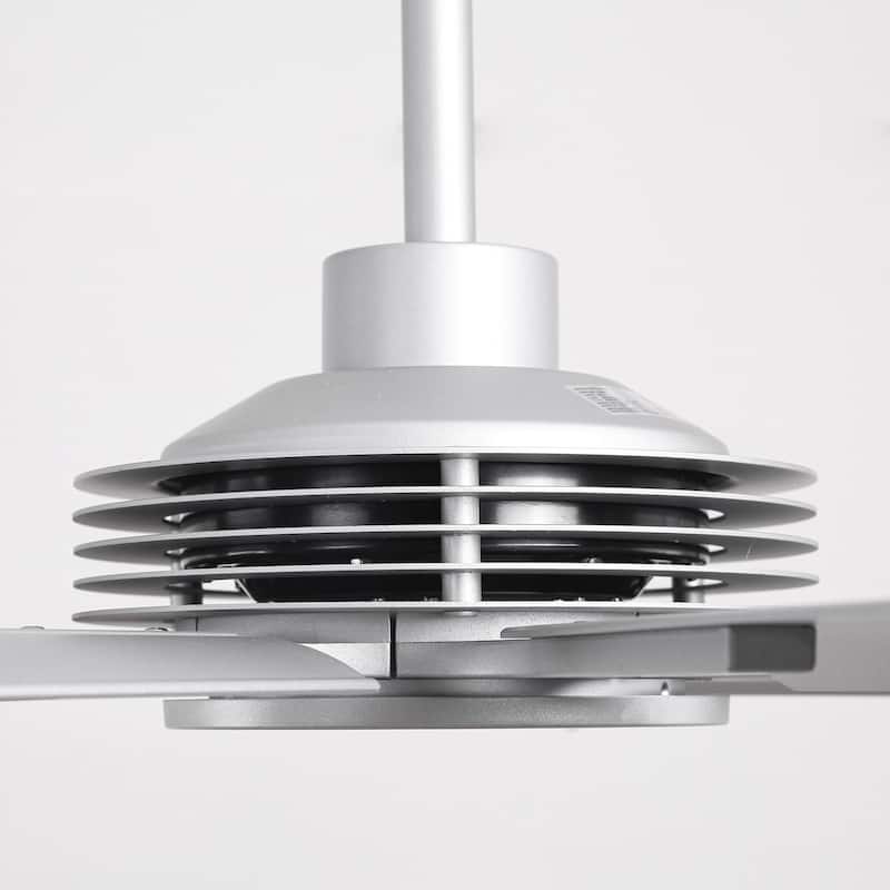 Ceiling Fan Modern 84" Industrial 7-Blade Silver Metal