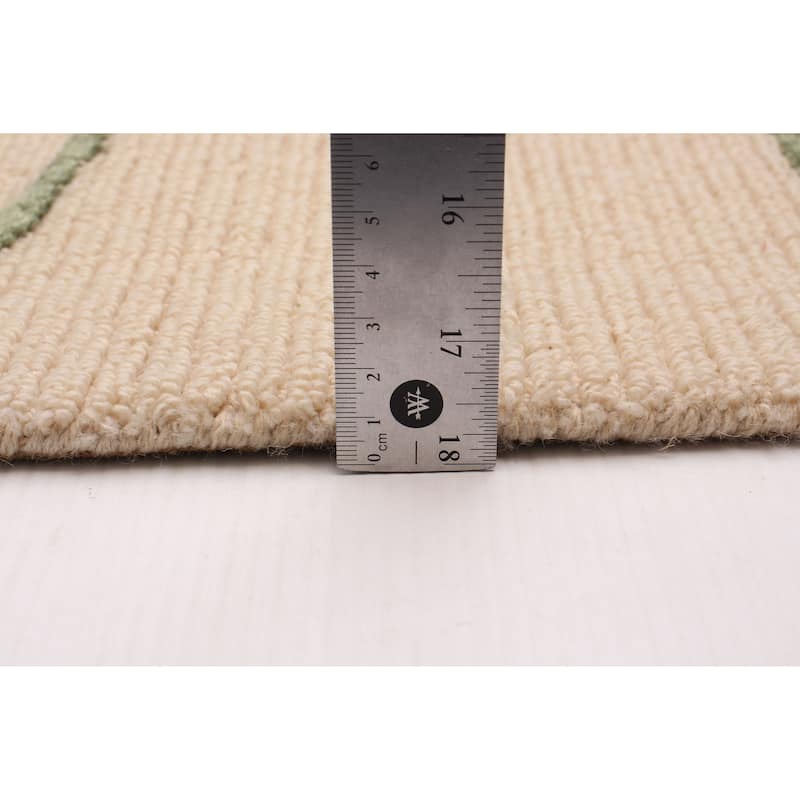ECARPETGALLERY Hand Tufted Elegance Beige Viscose, Wool Rug - 5'1 x 7'6