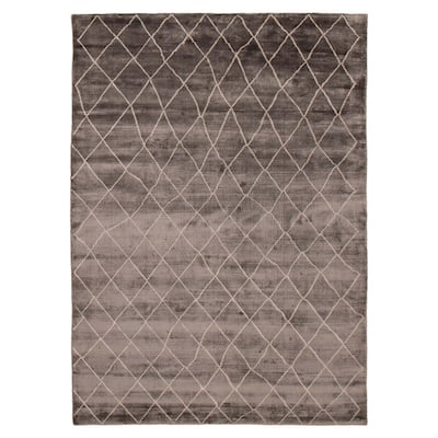 ECARPETGALLERY Hand Loomed Kashkuli Gabbeh Dark Grey Viscose Rug - 5'6 x 7'7