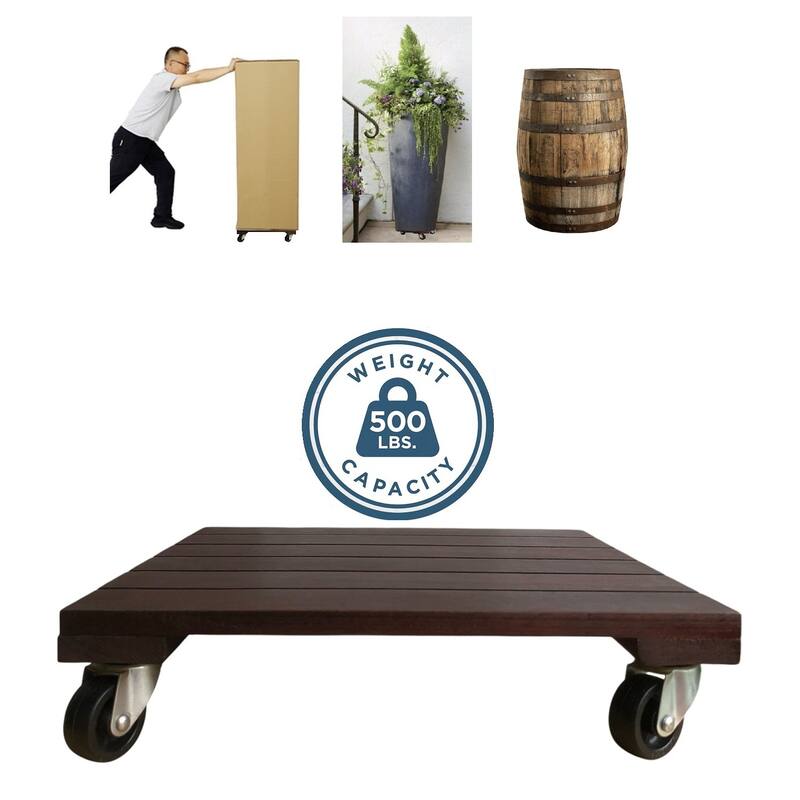 DreamPatio Acacia Plant Caddy (Pack of 2)