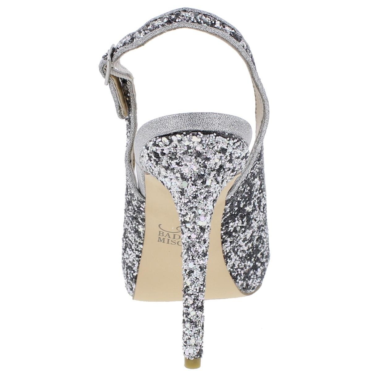 glitter slingback heels