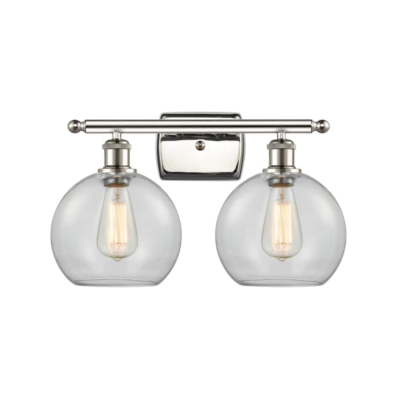 Innovations Lighting 516-2W-11-18 Athens Vanity Athens 2 Light 18" - Polished Nickel / Clear