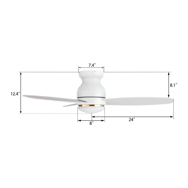 CARRO Reed 48" Indoor Ceiling Fan with LED Light and Remote