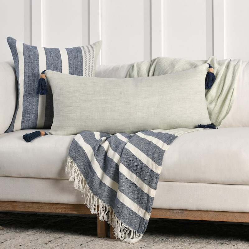 Villa by Classic Home Cherry Linen Blend Throw Pillow