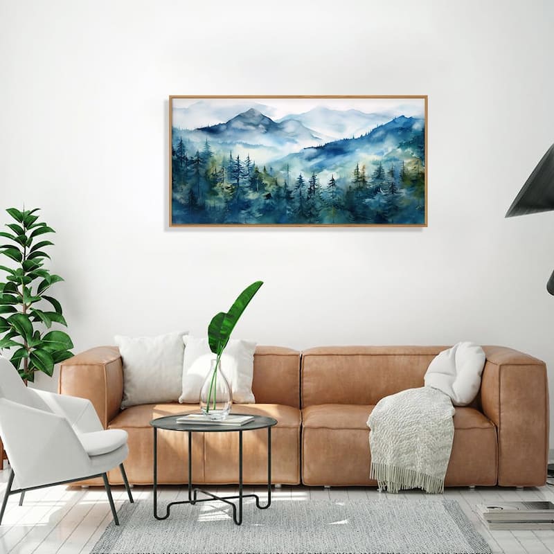 Natural Landscape Wall Decor, Green Pines Trees Wall Painting
