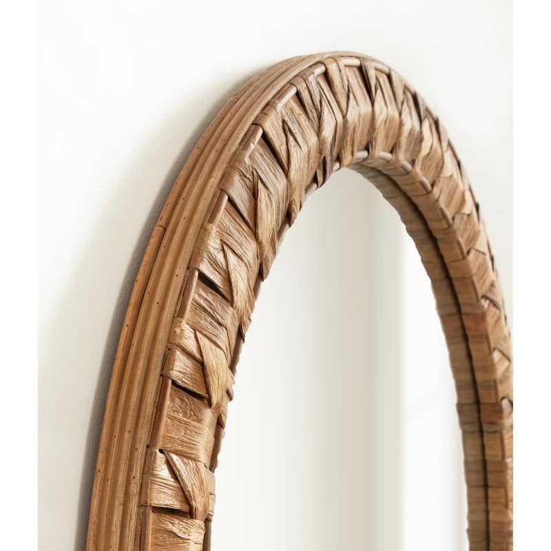Kate and Laurel Laalima Woven Round Mirror - 26x26
