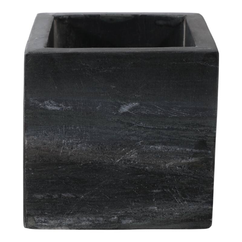 Marble Stone Storage Sculpted Design and Sleek Vertical Grooves - 4.0"