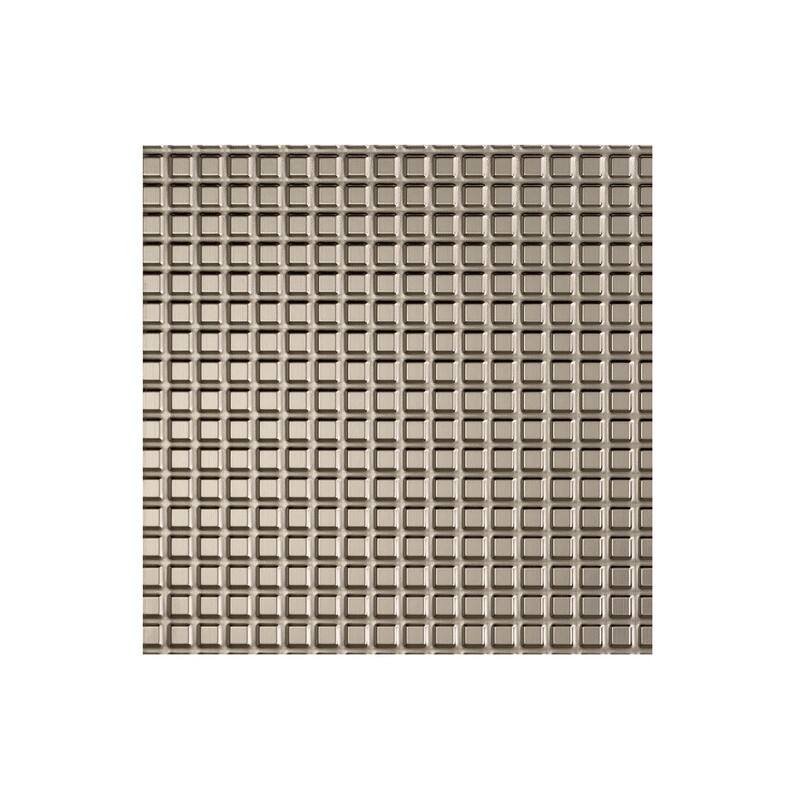 FASÄDE Square Decorative Vinyl 2ft x 2ft Lay in Ceiling Panel in Brushed Nickel (5 Pack) - 12in x 12in Sample - Brushed Nickel