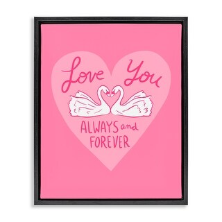 Stupell Always & Forever Swans Framed Floater Canvas Wall Art Design By ...