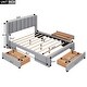 preview thumbnail 5 of 15, Full Size Upholstered Platform Bed with Headboard,Storage Drawers in Footboard