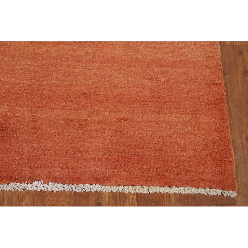 Orange Gabbeh Oriental Foyer Rug Handmade Wool Carpet - 3'4"x 4'10"