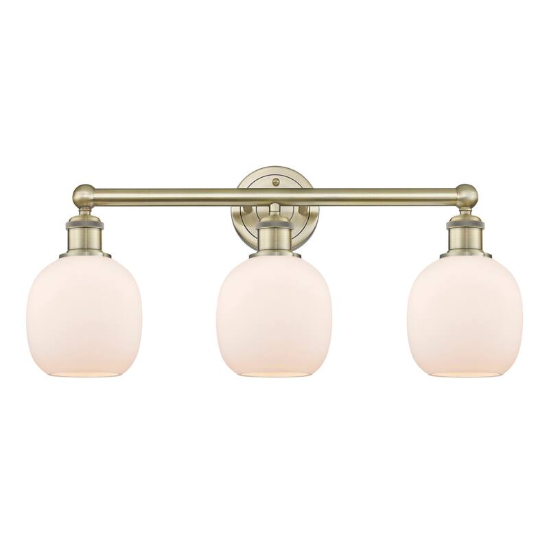 Innovations Lighting 616-3W-12-24 Belfast Vanity Belfast 3 Light 24" - Antique Brass / Matte White