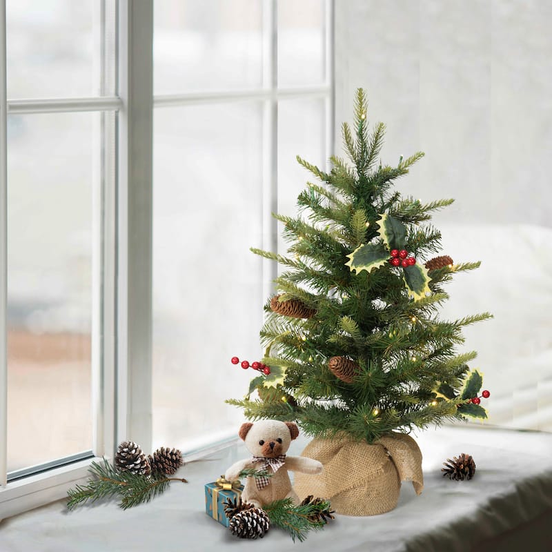 Puleo International Pre-Lit 2' Table Top Artificial Christmas Tree