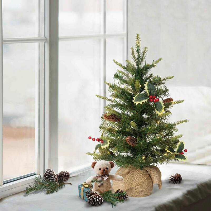 Puleo International Pre-Lit 2' Table Top Artificial Christmas Tree