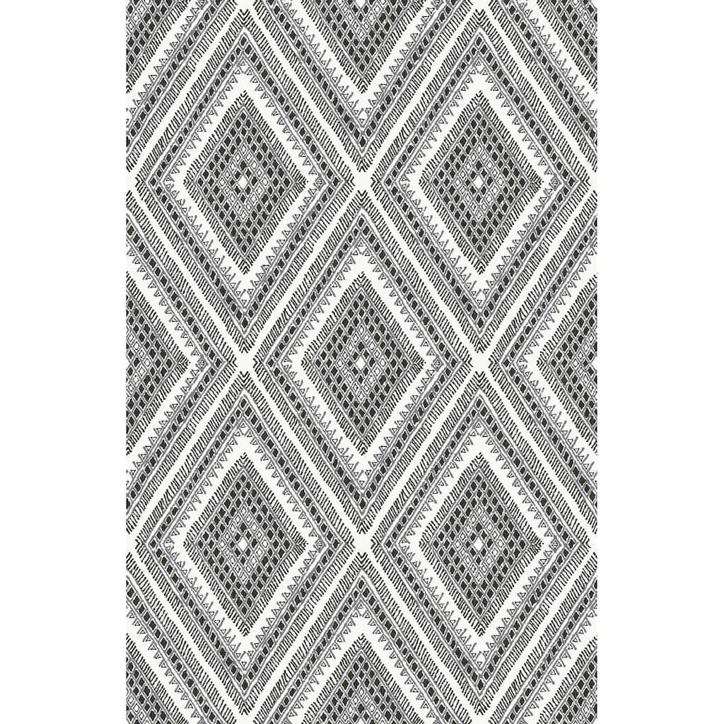 A-Street Prints Zaya Black Tribal Diamonds Wallpaper