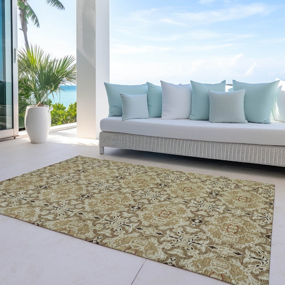 Machine Washable Indoor/ Outdoor Chantille Traditional Medallions Rug
