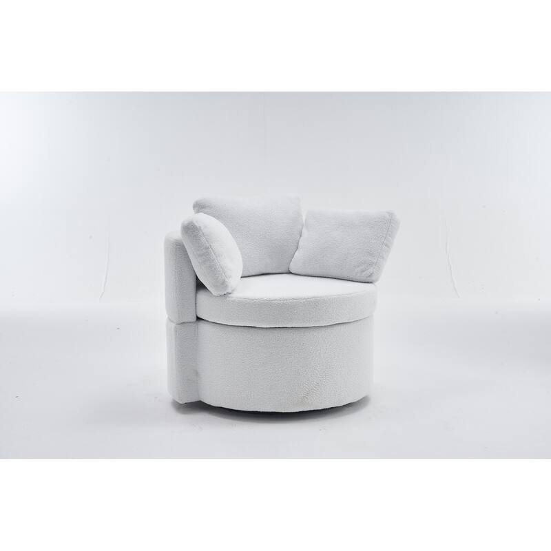 Teddy Fabric Swivel And Storage Chair