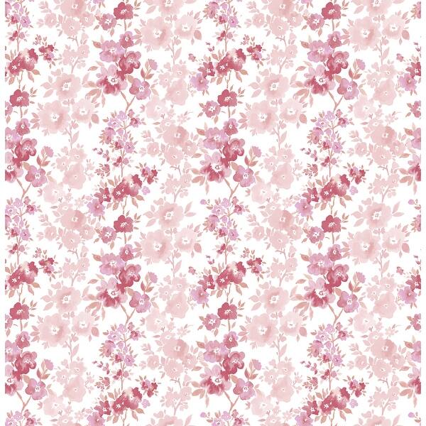 Shop Willa Charlise Pink Floral Stripe Wallpaper On Sale Overstock 31974687 Pink wallpaper comes in a number of different shades including subtle blush tones, perfect for a girl's bedroom, through to bright and sophisticated fuchsia and rose pink for the living. overstock com